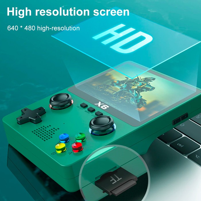 X6 Handheld Game Console, Retro Game Console Built-in 64GB 10000+ Classic Games, 3.5-inch OCA IPS Screen, Dual 3D Joystick, 11 Emulators, Handheld Gaming Console Support TV Output-203