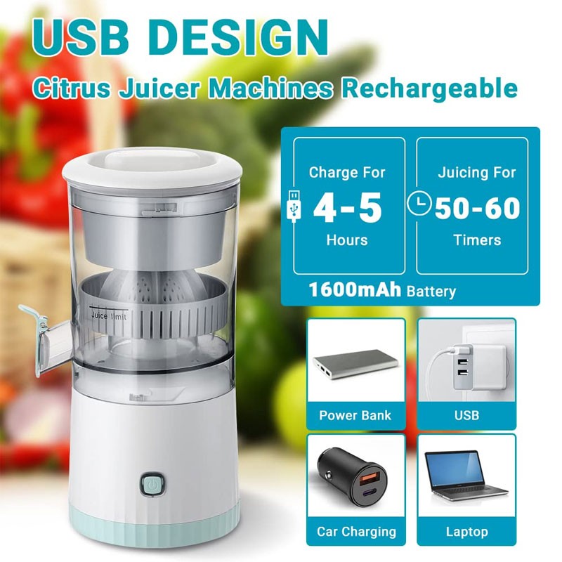 Portable Hand Free Electric Rechargeable Citrus Juicer-6096