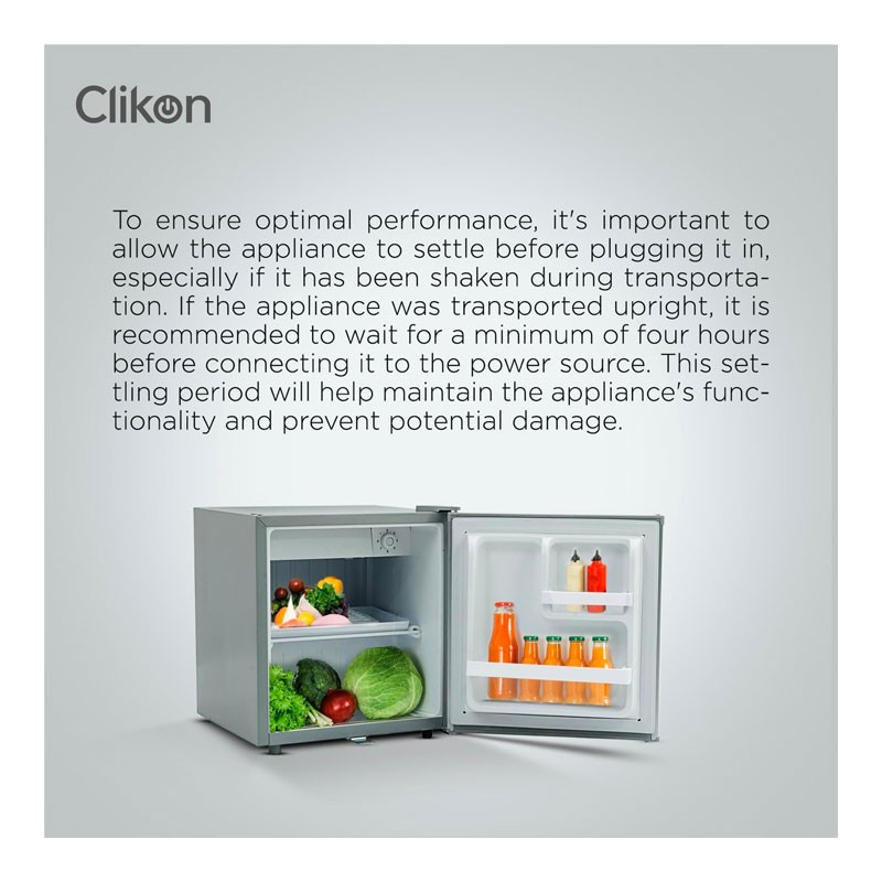 Clikon 48 Liter Mini Refrigerator, Adjustable Trays, Child Lock System, Compact Size Single Door Fridge, CK6002-35209