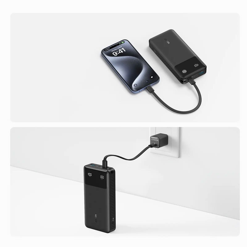 Anker Powercore 20000mAh 30W Portable Power Bank Charger With USB C Cable Lanyard, A1384H11-29013