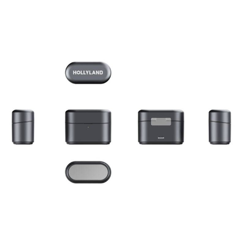 Hollyland Lark M2S, Wireless Lavalier Microphone Mini Combo Titanium Clip, 300m Range, Compatible With iOS And Android, Black-35102