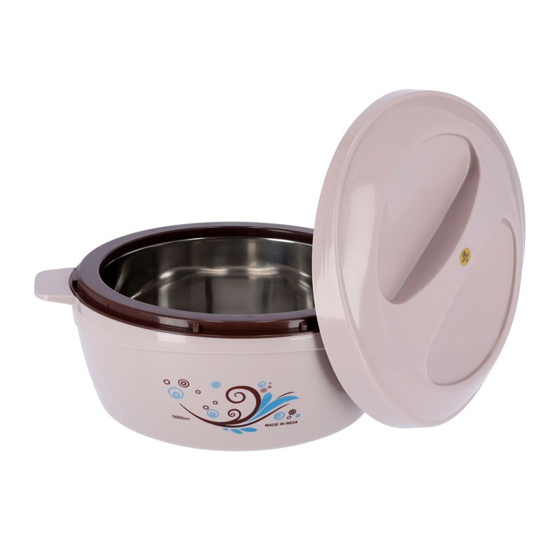 Royalford, Stainless Steel Interior Hot Pot with Twist Lock, Dishwasher Safe, Hot Food Storage Containers And Warmers, 5000ML Deluxe Insulated Casserole, RF9727 -31187