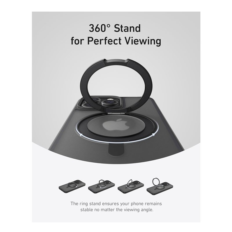 Anker, Anti Slip And Drop Proof Protective Cover With 360 Degree Ring Stand, Compatible With MagSafe, Magnetic Phone Case For iPhone 16 Pro Max, A90H1H0C-29244