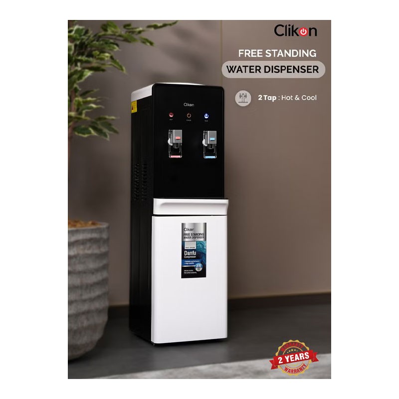 Clikon 2 Tap Water Dispenser With High Efficiency Danfu Compressor, Hot And Cold Water Dispenser, CK4063-35149