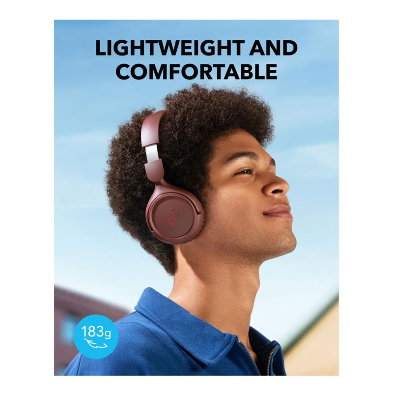 Anker Soundcore H30i, 40mm Pure Bass Drivers, 70 Hrs Battery, Foldable Design, App Connectivity, Dual connection, Wireless Bluetooth OnEar Headphone, Red, A3012H91-29018
