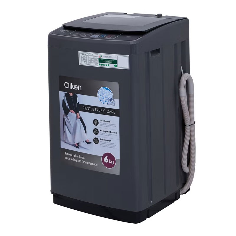 Clikon, Fully Automatic Washing Machine With ABS Control Panel, Multi Wash Programs, Top Load Mechanism, 340W, 6Kg Washing Machine, CK653-35189