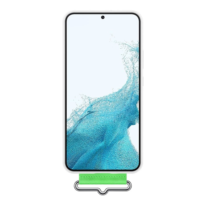 Samsung Galaxy S22 Plus Silicone Cover With Strap, White, EF-GS906TWEGWW-28131