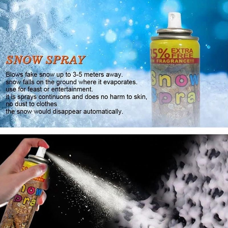 White Snow Decorative Party Spray Realistic Vanishing Snow Effect, Pack of 24 Pcs-36358