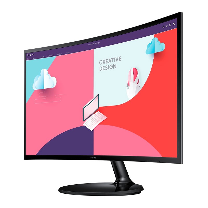 Samsung Essential Monitor S3 S36C, 24 Inch FHD 75Hz Refresh Rate Curved Display, Flicker Free, Eye Saver Mode, FreeSync, Game Mode, Curved Monitor, LS24C360EAMXUE-32653