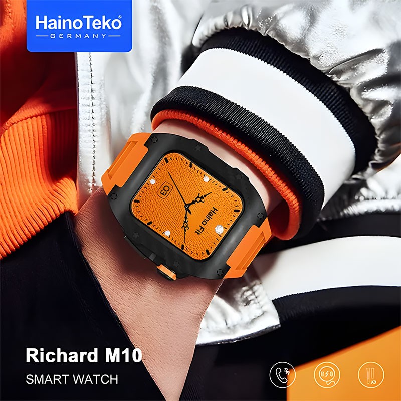 Haino Teko Germany Richard M10 smart watch with wireless charger 3 pair strap-3499