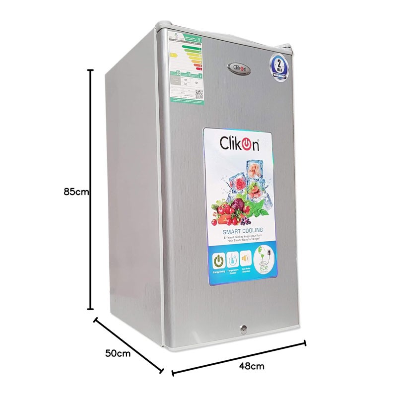 Clikon 91 Liter Refrigerator, Adjustable Trays, Child Lock System, Moving Wheel, Adjustable Feet, Single Door Fridge, CK6003-35212