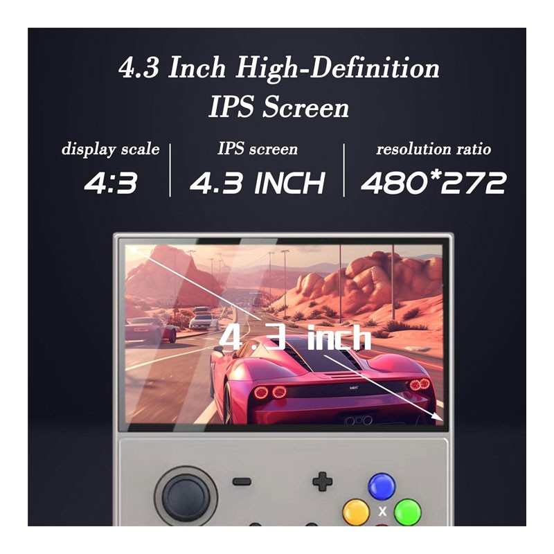 Retro Handheld Game Console 4.3 Inch IPS Screen Linux OS Built in 64G TF Retro Video Games Consoles Portable Pocket Video Player With 5500 Plus Games-35290