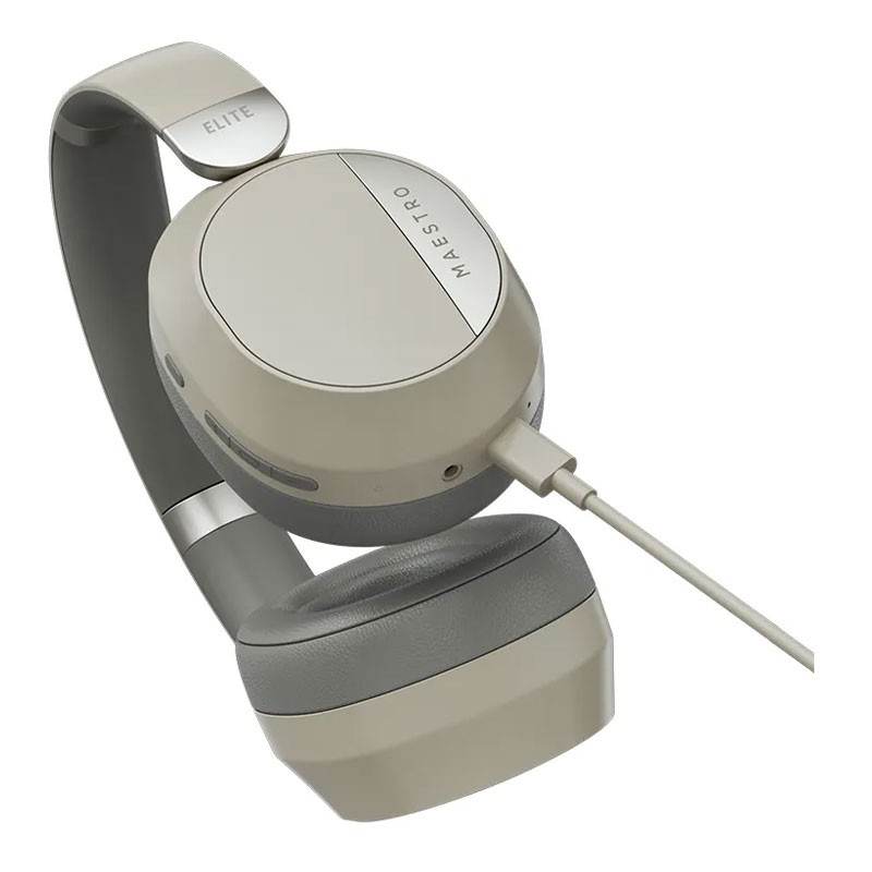 Goui Maestro Elite, Ultra Soft Ear Cushions, Elegant Shape, Better Audio Clarity,  Wireless Bluetooth Headset, Cream-29867
