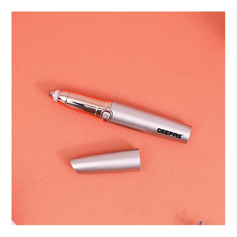 Geepas, Ergonomic Design With Precision Tip And Comfortable Grip, Equipped Built In Light Indicator, Rose Gold, Rechargeable Eyebrow Trimmer, GLS86040-33587
