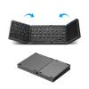 Portable Wireless Bluetooth Folding Keyboard, Ultra Slim Pocket Size, Rechargeable, for iOS, Android & Windows Tabs, Smartphones, with User Manual & USB Charging Cable - Black01