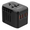 Moxedo, Wall Charger With Ultra Fast 2 USB C, 2 USB A, 1 AC Outlet, PD 3.0 For UK EU US AU All Countries, 20W Universal Travel Adapter AC Outlet, Black, OL-212PQ01