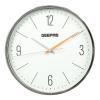 Geepas, Silent Non Ticking, Arabic Numeral Clock, Round Decorative Wall Clock, 3D Silver Dial Wall Clock, GWC2601501