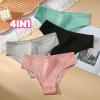 Summer Solid Color Cotton Panties Female Underpants Sexy Panties for Women Briefs Underwear Plus Size Pantys Lingerie 4PCS Set - A598501