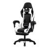 Deadskull, Computer Chair, Gaming Chair With Footrest And Headrest, White And Black01