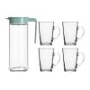 Royalford 5pc Water Jug Set,1.0L Jug,4Pc Glass 1X801