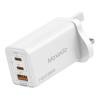 Moxedo Volton Pro PD GaN Charger 65W PD 3.0 With Dual USB-C, 1 USB A Port Adapter Wall Charger, MX-C02901