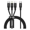 Baseus Rapid Series, 1.5m USB C To Micro USB, Lightning, USB Type C, 3 In 1 20W Fast Charging Cable, CAMLT-SC0101