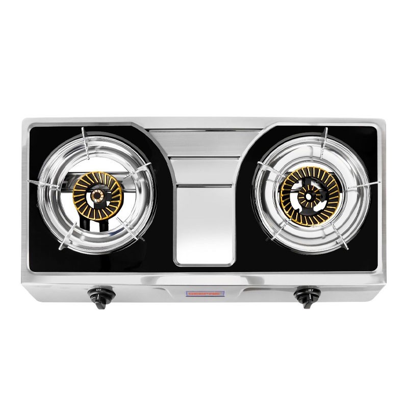 Geepas, Attractive Design, Gas Range 2 Burner Stove Cooktop, Auto Ignition, Outdoor Grill, Camping Stoves, Stainless Steel Body Cooker, 2 Burner Gas Hob, GK6856