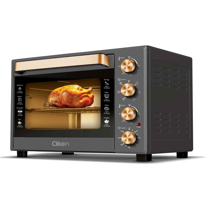 Clikon, Variable Temperature Control, 6 Heating Settings, 60L Capacity, 120m Timer Control With Alarm, Stainless Steel Heating Element, 1900W Toaster Oven, CK4362