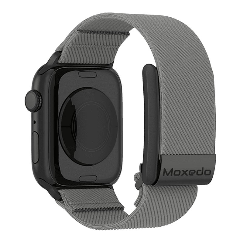 Moxedo Hybrid Fit Weave Nylon Braided Band Adjustable Replacement Strap Compatible For iWatch And Whoop 4.0 Wearable Health And Fitness Tracker, Gray, MX-FW012-GY