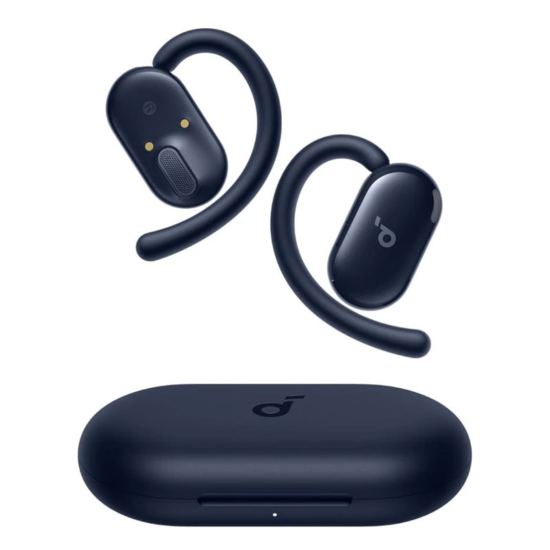 Anker Soundcore V20i, Adjustable Ear Hooks, Ultra Comfort, Snug Fit, Powerful Sound, Clear Calls, IP55, LED Lights, 36H Playtime, Multipoint Connection, Wireless Bluetooth Earbuds, Blue, A3876H31