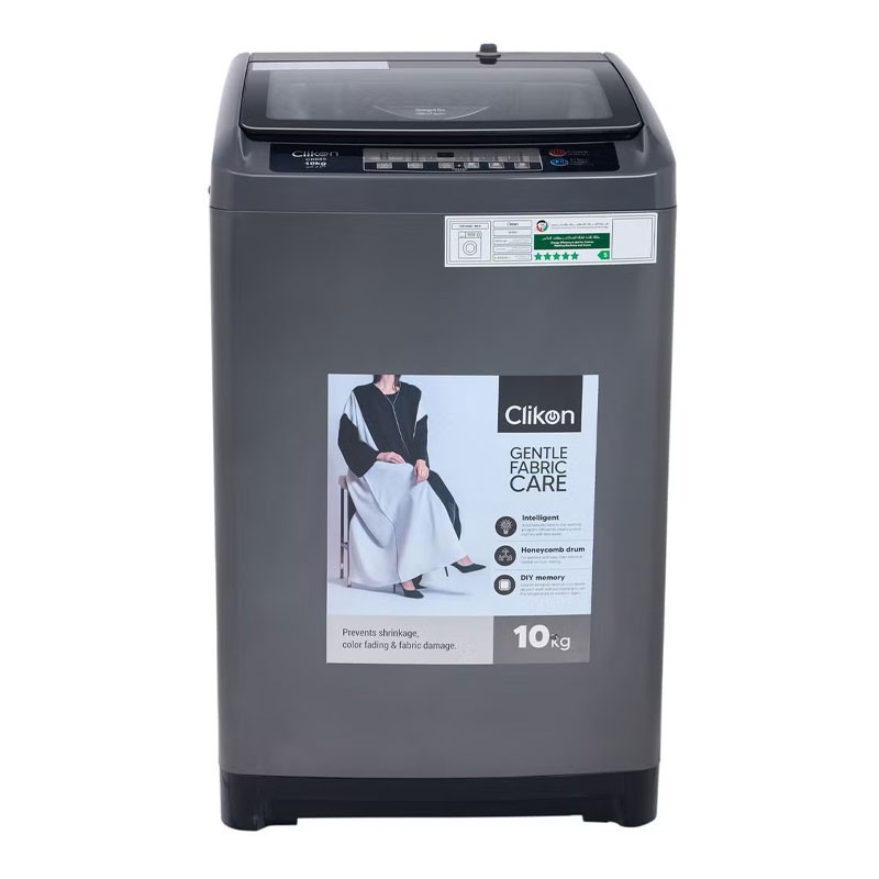 Clikon, Multi Programs With 670 RPM, 5 Star Energy Saving, 10Kg Capacity, Digital LCD Display, Child Lock, 830W, Fully Automatic Washing Machine, CK655