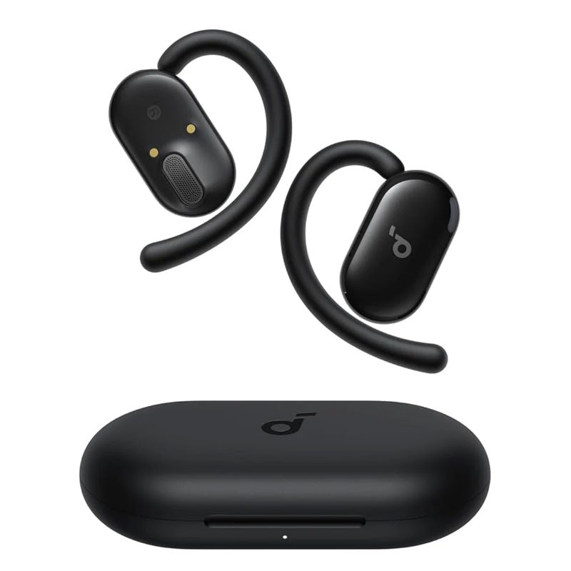 Anker Soundcore V20i, Adjustable Ear Hooks, Ultra Comfort, Snug Fit, Powerful Sound, Clear Calls, IP55, LED Lights, 36H Playtime, Multipoint Connection, Wireless Bluetooth Earbuds, Black, A3876H11