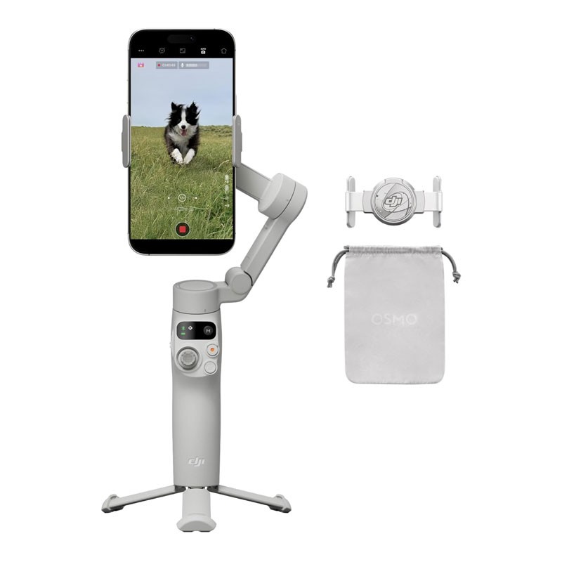 Dji Osmo Mobile 7, Built In Tripod, Ultra Light, 3 Axis Phone Gimbal,Activetrack 7.0, One Tap Edit, Phone Charging Vlogging Stabilizer YouTube Video, Handheld Gimbal Stabilizer For iPhone And Android Smartphones, White