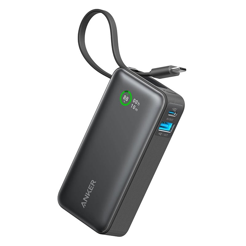 Anker Nano Power Bank 10000mAh 30W With Built-In USB-C Cable, A1259H21