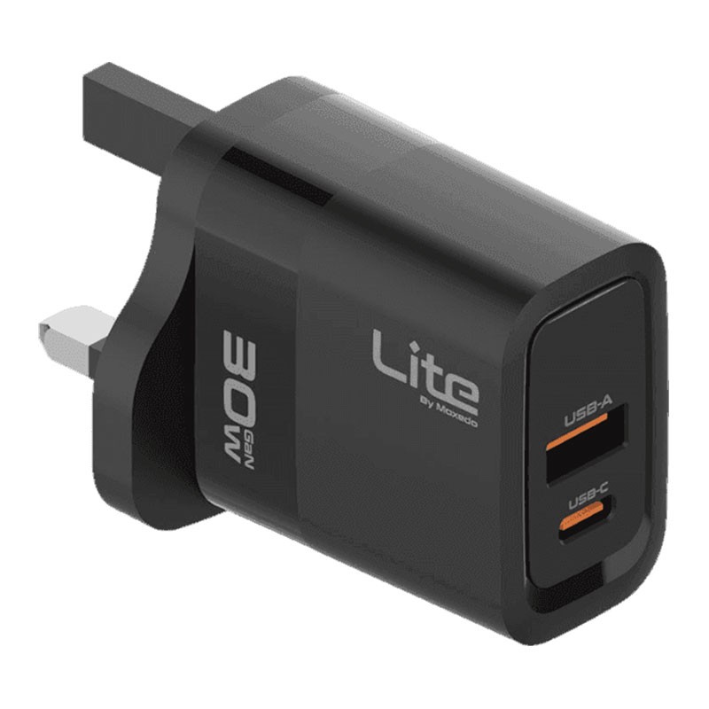 Moxedo Lite 30W GaN Charger USB A, USB C Ports, Fast Charging PD 3.0, ML-C011