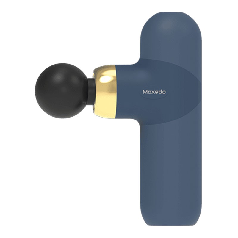 Moxedo, Deep Tissue Massager With 4 Interchangeable Massage Heads, Portable Multi Function Muscle Pro Massager, Navy Blue, MX-MSG012-BL