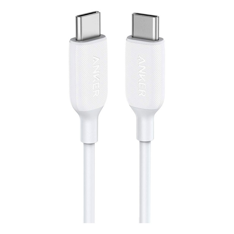 Anker Powerline 3 USB Type C To USB Type C 3ft Fast Charging Cable, White, A8852H21