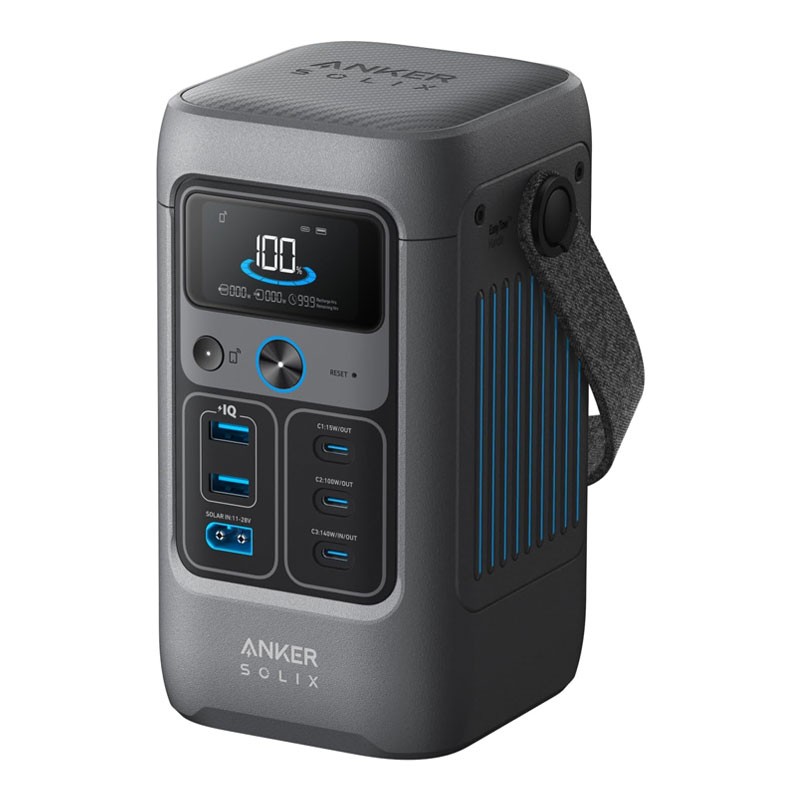 Anker Solix C200, 60,000mAh, LiFePO4 Battery, 200W Solar Generator, 5 Device Charging Ports, 192Wh DC Portable Power Bank Station, A17270Z1