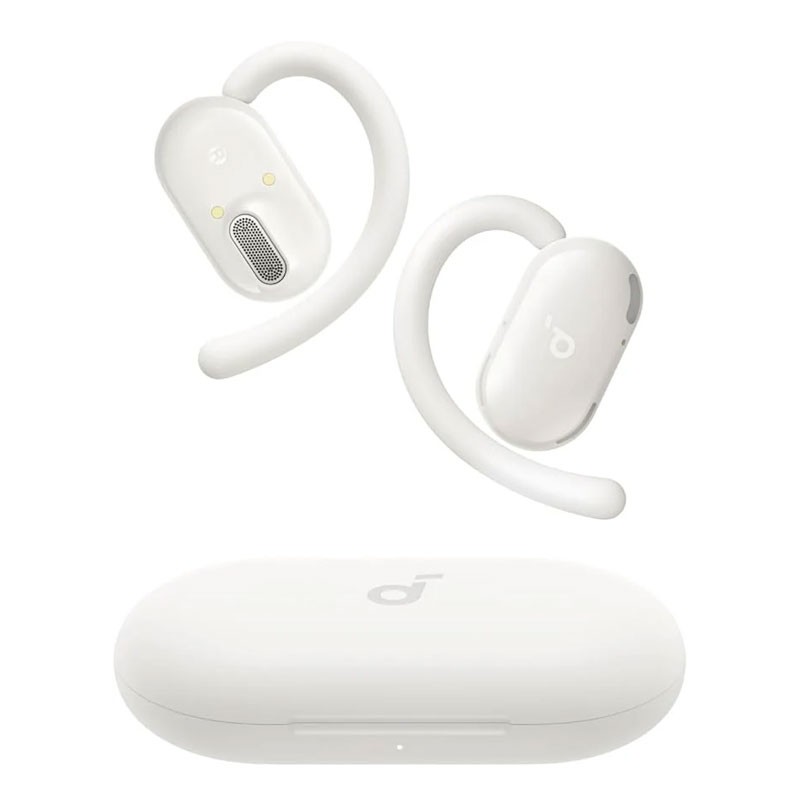 Anker Soundcore V20i, Adjustable Ear Hooks, Ultra Comfort, Snug Fit, Powerful Sound, Clear Calls, IP55, LED Lights, 36H Playtime, Multipoint Connection, Wireless Bluetooth Earbuds, White, A3876H21