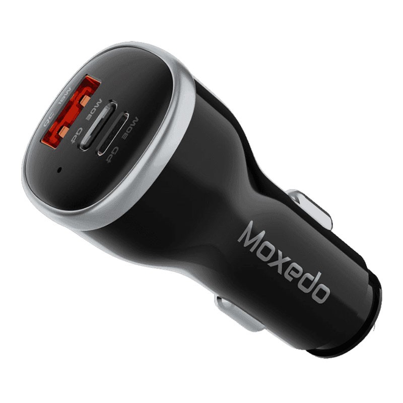 Moxedo, PPS Technology PD 3.0 With USB C, USB A And Lightning Ports Compatible With Android And Apple Devices, 51W Ultra Fast Car Charger, MX-CC028