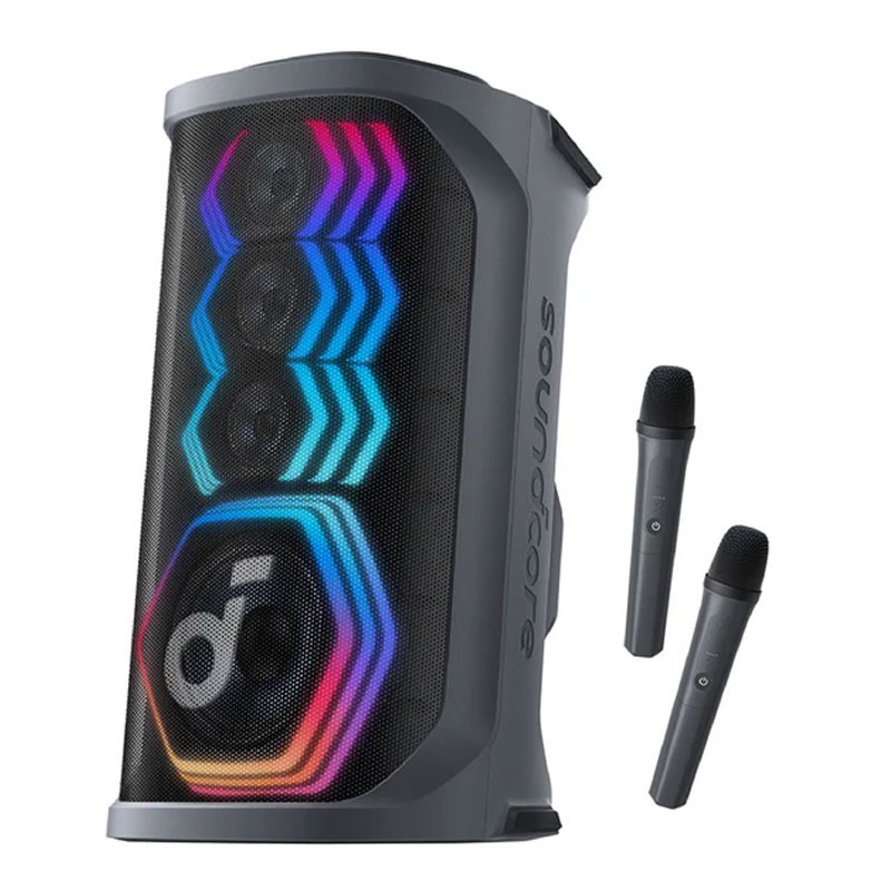 Anker Soundcore Rave 3, 160W, With 2 Microphones, 6.35mm Port, Battery Life Up To 12 Hours, Beat Synced HexaGlow Light Show, Portable Bluetooth Party Speaker, A31A3011