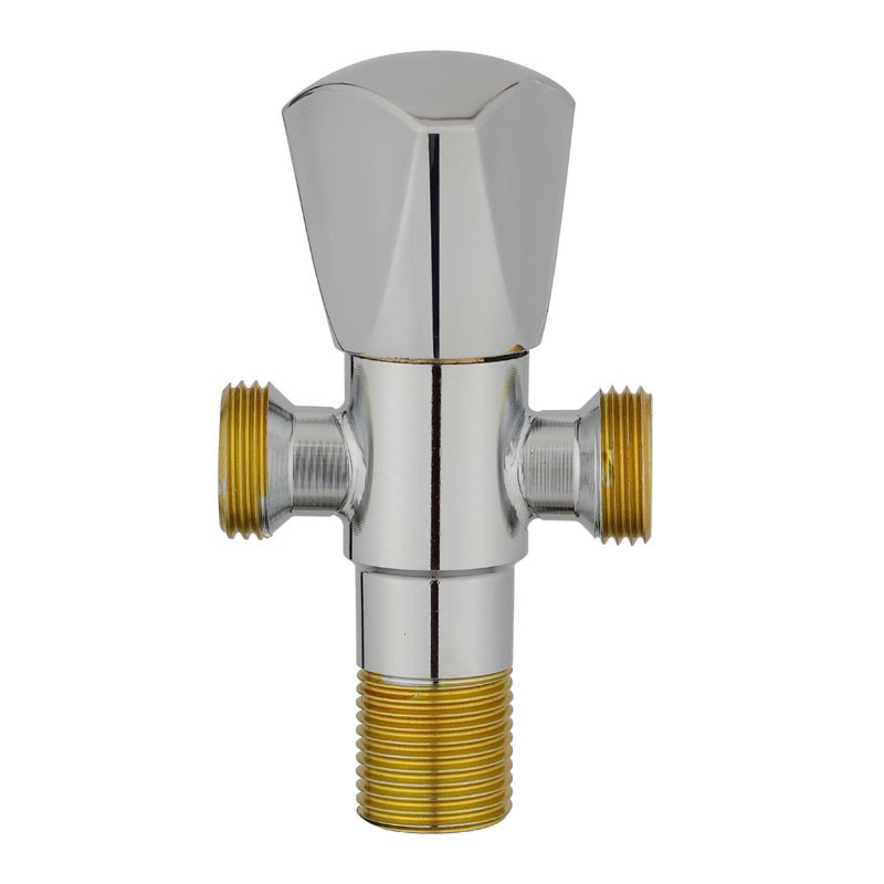 Krypton, Chrome Plated Solid Knob, Two Way Angle Valve, Suitable For Hot And Cold Water, Dual Angle Valve, KNSW6395