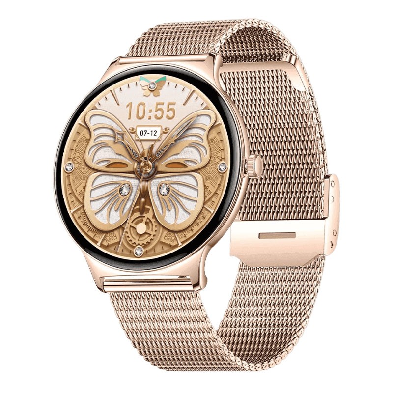 Moxedo Glory, 1.43 Inch Amoled HD Display Fitness Watch Real Time Health Monitoring, 100 Plus Watch Faces, 120 Plus Sports Modes Fitness Activity Tracker, For iOS And Android, Smart Watch For Women, Rose Gold, MX-SW012-RG
