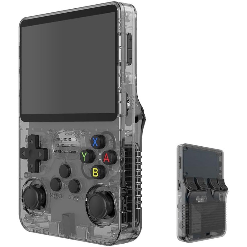 R36S Handheld Gaming Console 3.5 Inch Retro Handheld Video Games Consoles Built in Rechargeable Battery, Portable Style Preinstalled Hand Held Game Consoles System, Black 