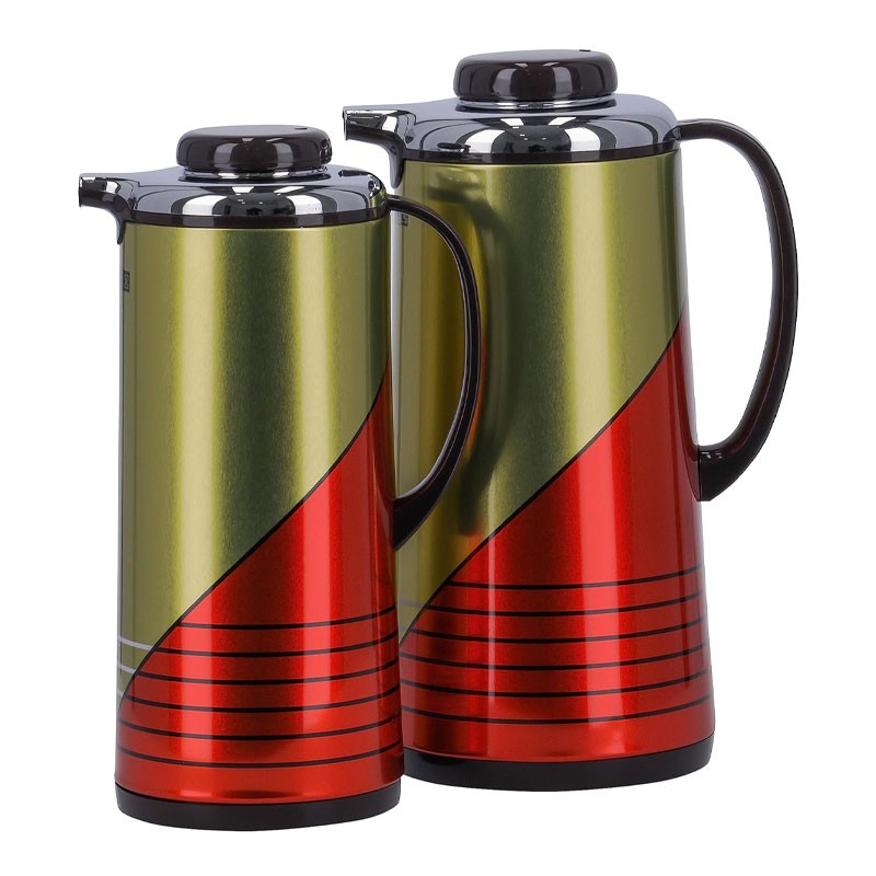 RoyalFord, BPA Free, Asbestos Free, Leak Proof Design, 1.3 And 1.9 Liters Capacity, 2 Pcs Vacuum Flask Set, Gold And Red, RF11367