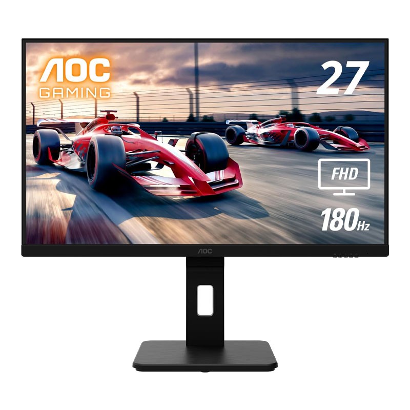 AOC, Pivot And Height Adjustable, Console Gaming Ready, AMD FreeSync, HDR10, 180Hz 1ms, HDMI 2.0, Display Port, Full HD 27 inch Gaming Monitor, 27G15N