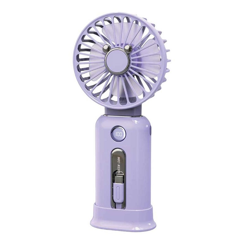 Green Lion Wind Mate Portable 10000mAh Power Bank And 3 Speed Fan, Purple