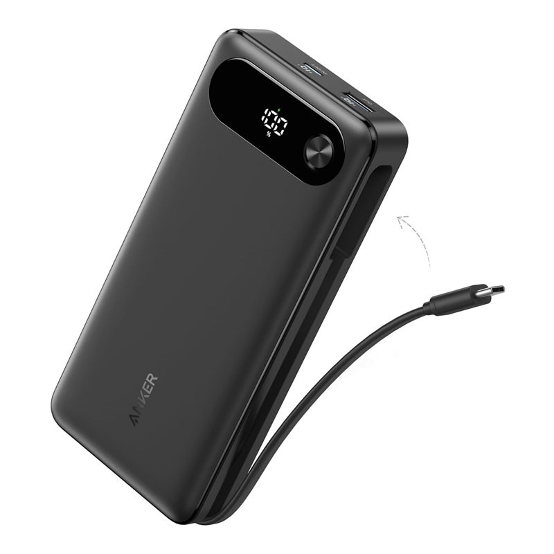Anker PowerCore, 20000mAh With Built In USB C Cable, 87W Max Fast Charging Power Bank, A1383H11