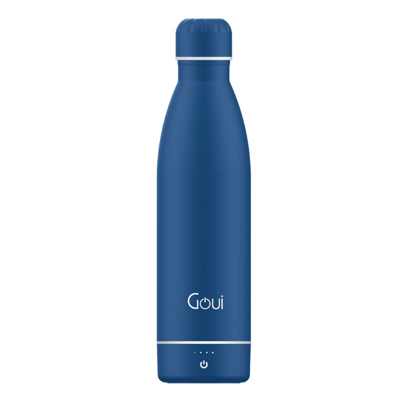 Goui Loch, Hot And Cold Thermal Insulation Bottle, 420ml Capacity, Double Insulated Stainless Steel Water Bottle With Built In 6000mAh Power Bank And 5W Wireless Charger, Blue