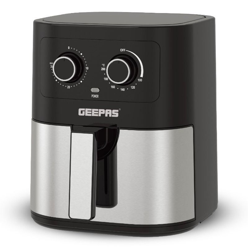 Geepas, 4.5L Pot With Rack, Vortex Air Frying Technology, Multiple Function, 30 Min Timer, Air Fryer, GAF37541